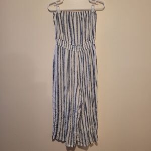 No Comment Blue And White‎ Jumpsuit